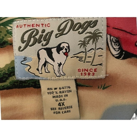 Big Dogs 4X Men’s Hawaiian Camp Shirt Tropical Coastal Beachy Vacation Resort - Picture 8 of 8